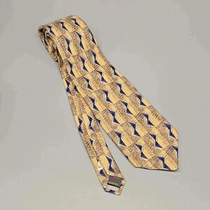 #373 ROBERT TALBOTT Yellow and blue  Silk Tie